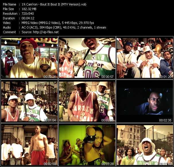 Cam'ron video ”Bout It Bout It (MTV Verison)” from dvd ”ETV Network Vital Hitz 2063 December 2002”