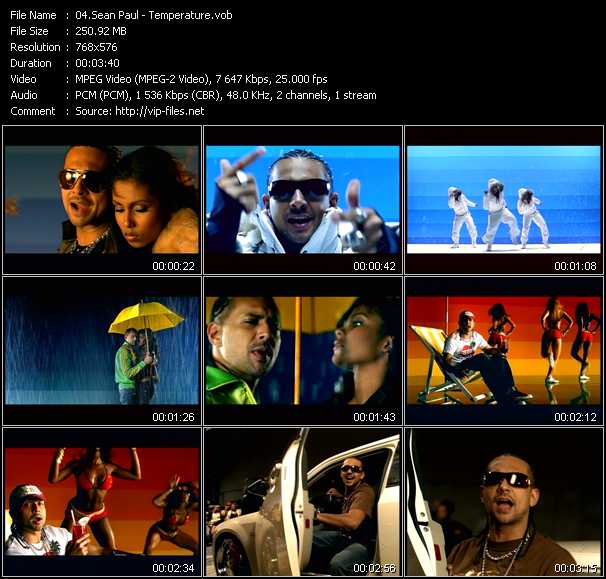 Sean Paul video ”Temperature” from dvd ”MixMash Espanol March 2006”