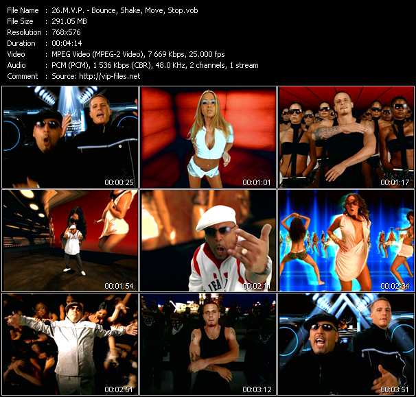 M.V.P. video ”Bounce, Shake, Move, Stop” from dvd ”MixMash Espanol April 2006”