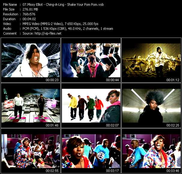 Missy Elliott video ”Ching-A-Ling - Shake Your Pom Pom” from dvd ”MixMash Italiano April 2008”