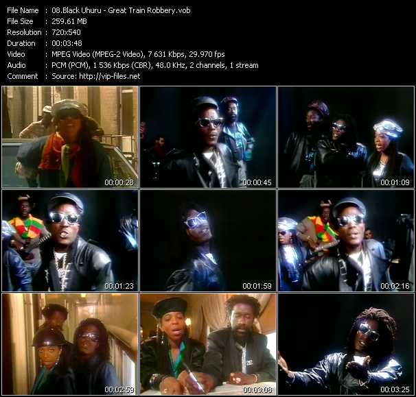 Black Uhuru video ”Great Train Robbery” from dvd ”Rock America July 1986”