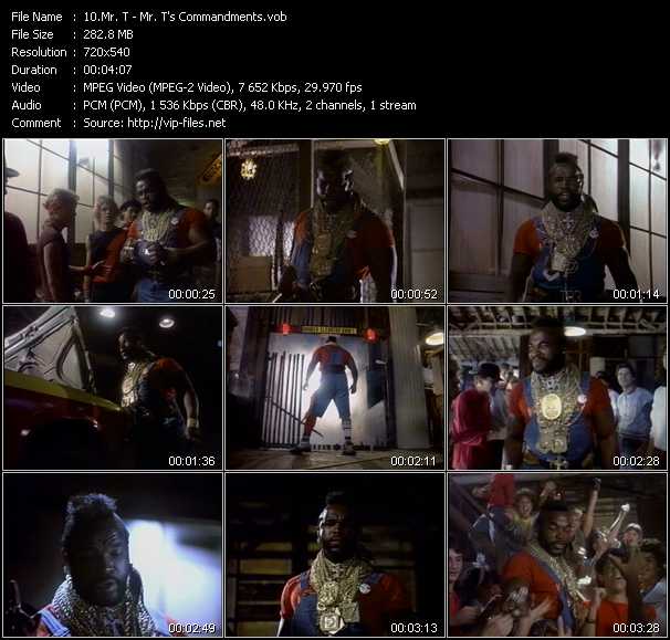 Mr. T video ”Mr. T's Commandments” from dvd ”Rock America Dance November 1984”