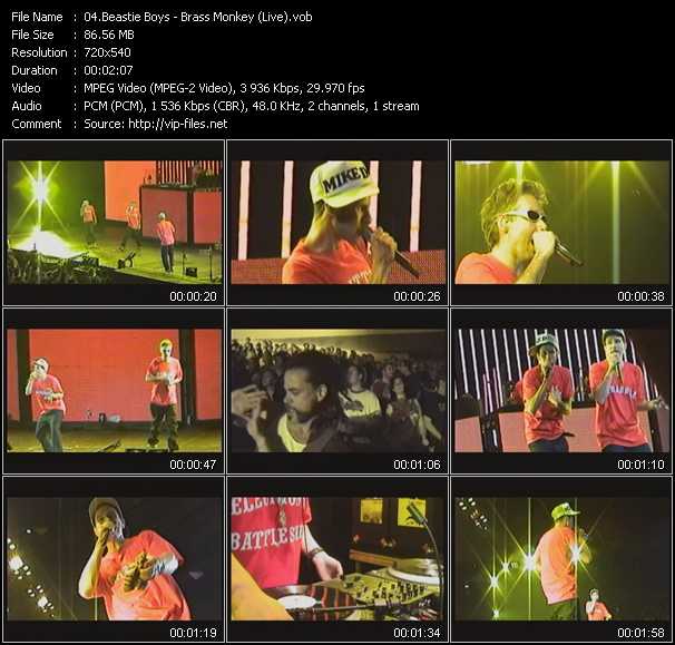 Beastie Boys video ”Brass Monkey (Live)” from dvd ”Screenplay VJ-Pro Dance Vision January 2006”