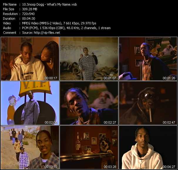 Snoop Dogg video ”What's My Name?” from dvd ”Telegenics Number 130B. Urban. January 1994”