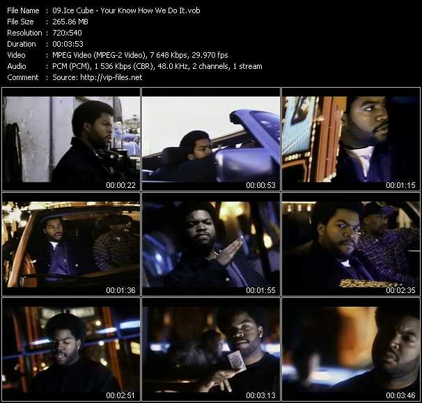 Ice Cube video ”Your Know How We Do It” from dvd ”Telegenics Number 134B. Urban. May 1994”