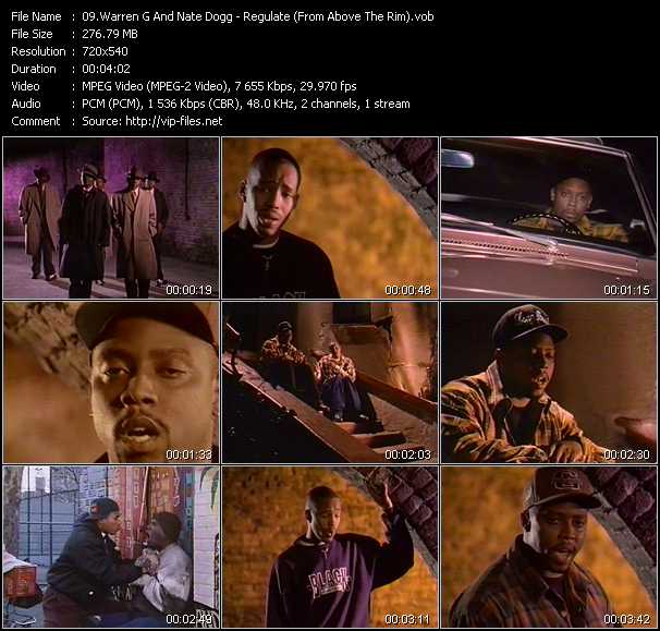 Warren G And Nate Dogg video ”Regulate (From Above The Rim)” from dvd ”Telegenics Number 135B. Urban. June 1994”