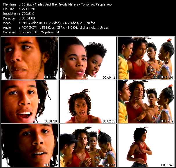 Ziggy Marley And The Melody Makers video ”Tomorrow People” from dvd ”Telegenics Number 63A. Progressive. June 1988”