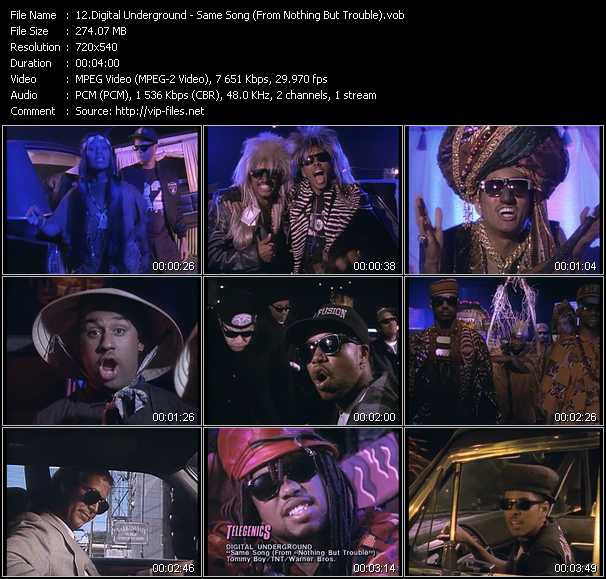 Digital Underground video ”Same Song (From "Nothing But Trouble")” from dvd ”Telegenics Number 95B. Urban. February 1991”