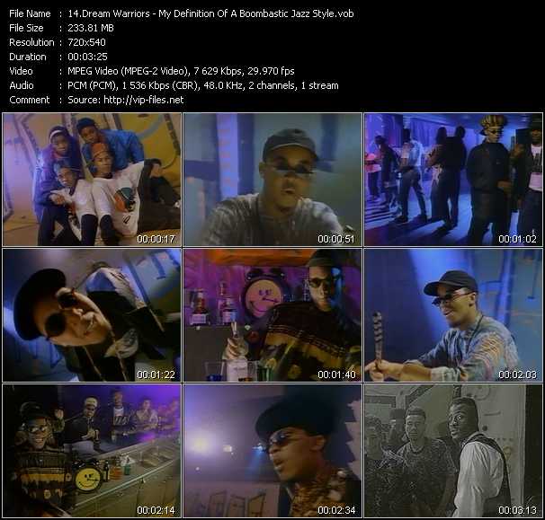 Dream Warriors video ”My Definition Of A Boombastic Jazz Style” from dvd ”Telegenics Number 98B. Urban. May 1991”