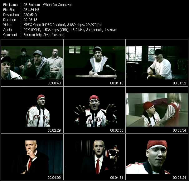 Eminem video ”When I'm Gone” from dvd ”Top Hits USA Video VH-37 December 2005”