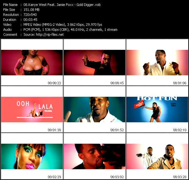 Kanye West Feat. Jamie Foxx video ”Gold Digger” from dvd ”Top Hits USA Video VH-37 December 2005”