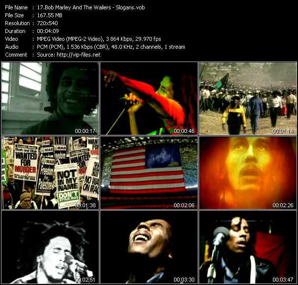 Bob Marley And The Wailers Feat. Eric Clapton video ”Slogans” from dvd ”Top Hits USA Video VH-38 January 2006”