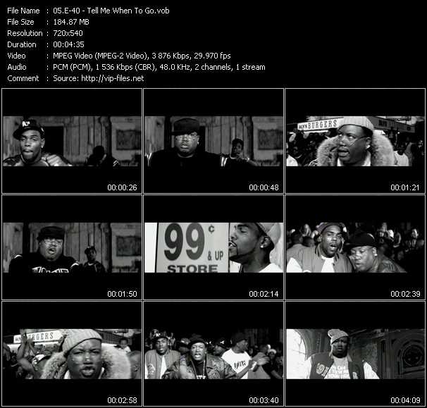 E-40 Feat. Keak Da Sneak video ”Tell Me When To Go” from dvd ”Top Hits USA Video VH-40 March 2006”