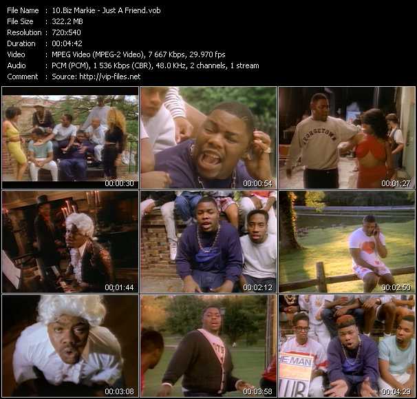 Biz Markie video ”Just A Friend” from dvd ”Wolfram Video 0667 Hot Video A. February 1990”