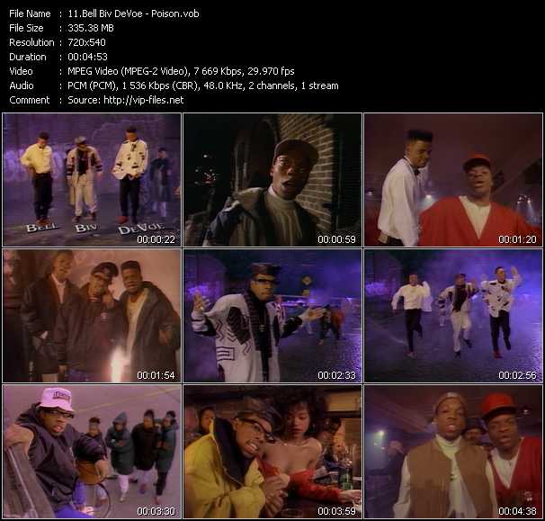 Bell Biv DeVoe video ”Poison” from dvd ”Wolfram Video 0698 Hot Video A. May 1990”