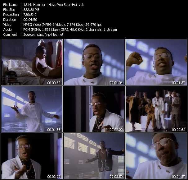 Mc Hammer video ”Have You Seen Her” from dvd ”Wolfram Video 0718 Hot Video A. July 1990”