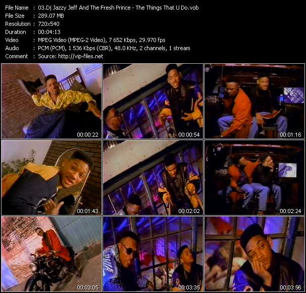 Dj Jazzy Jeff And The Fresh Prince video ”The Things That U Do” from dvd ”Wolfram Video 0933 Hot Video A. January 1992”