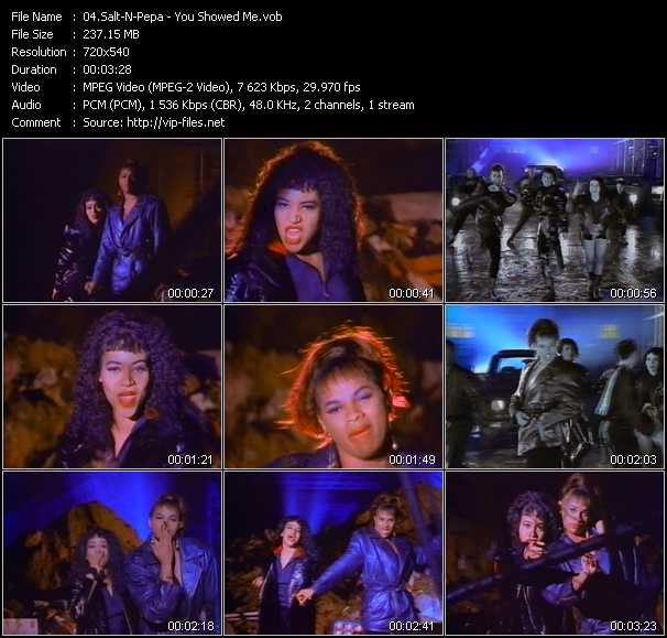 Salt-N-Pepa video ”You Showed Me (London Mix)” from dvd ”Wolfram Video 0943 Hot Video A. February 1992”