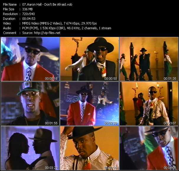 Aaron Hall video ”Don't Be Afraid” from dvd ”Wolfram Video 0963 Hot Video A. April 1992”