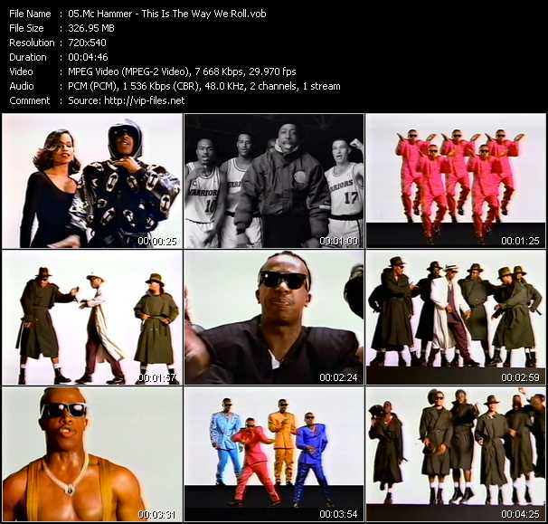 Mc Hammer video ”This Is The Way We Roll” from dvd ”Wolfram Video 0974 Hot Video B. May 1992”