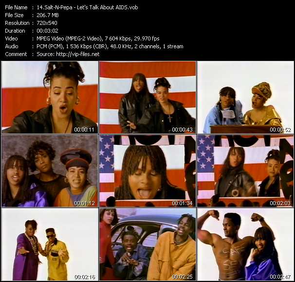 Salt-N-Pepa video ”Let's Talk About AIDS” from dvd ”Wolfram Video 0974 Hot Video B. May 1992”