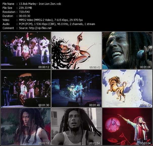 Bob Marley video ”Iron Lion Zion” from dvd ”ETV ET-VideoLink Modern Progressive 3002. December 1992”