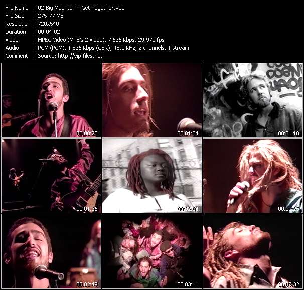 Big Mountain video ”Get Together” from dvd ”ETV ET-VideoLink Nite Life. Alternative And Rock 625 February 1996”