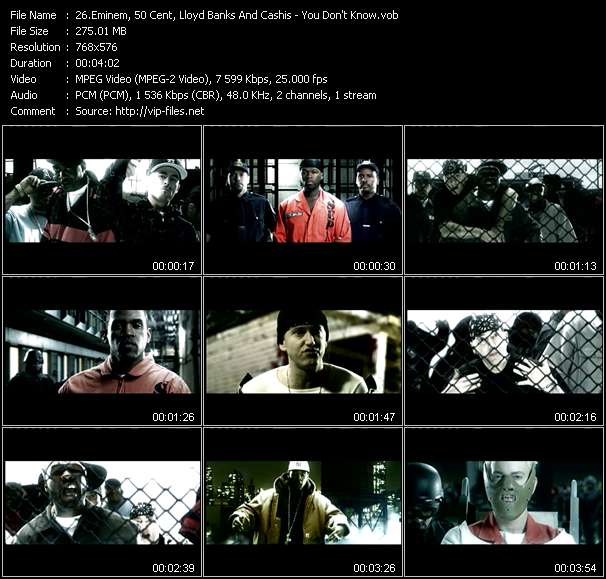 Eminem, 50 Cent, Lloyd Banks And Cashis video ”You Don't Know” from dvd ”MixMash Espanol January 2007”