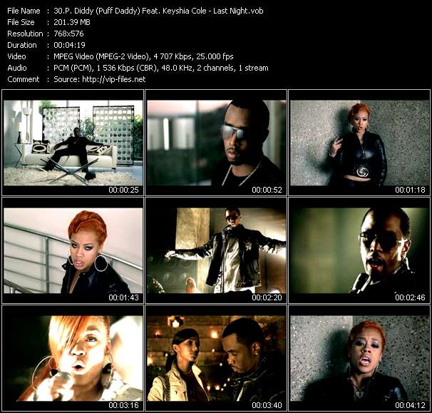 P. Diddy (Puff Daddy) Feat. Keyshia Cole video ”Last Night” from dvd ”MixMash Espanol March 2007”