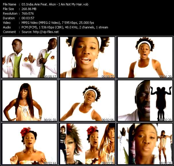 India.Arie Feat. Akon video ”I Am Not My Hair” from dvd ”MixMash Espanol June 2006”