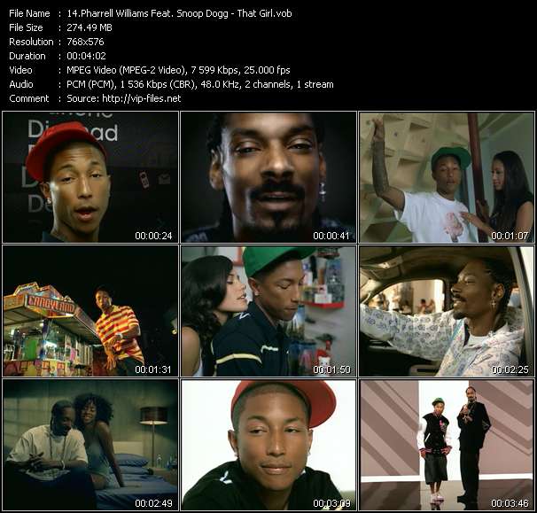 Pharrell Williams Feat. Snoop Dogg video ”That Girl” from dvd ”MixMash Espanol December 2006”