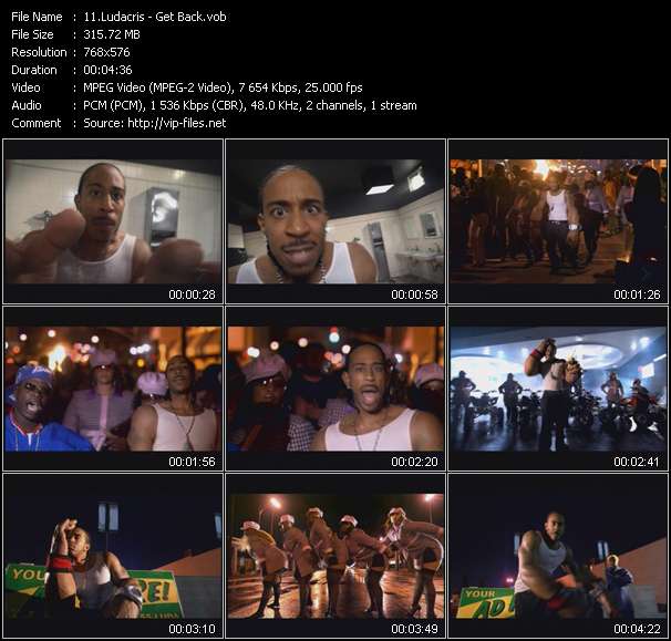 Ludacris video ”Get Back” from dvd ”MixMash Italiano May 2005”