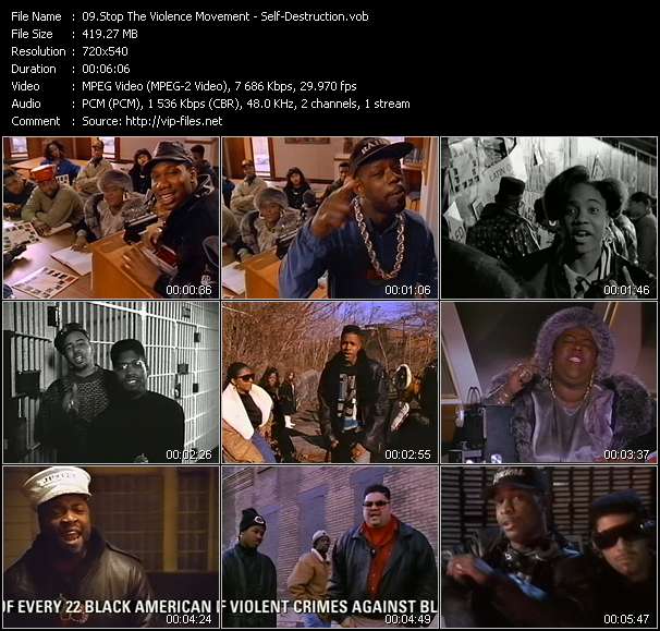 Stop The Violence Movement video ”Self-Destruction” from dvd ”Telegenics Number 73B. Urban. April 1989”