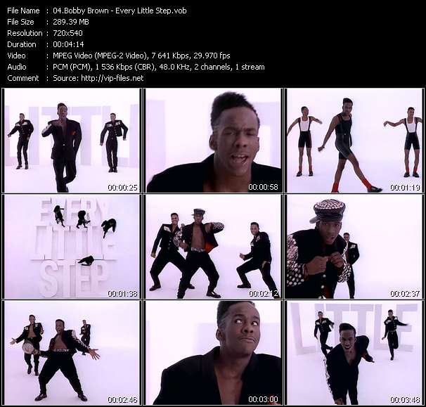 Bobby Brown video ”Every Little Step” from dvd ”Telegenics Number 74B. Urban. May 1989”