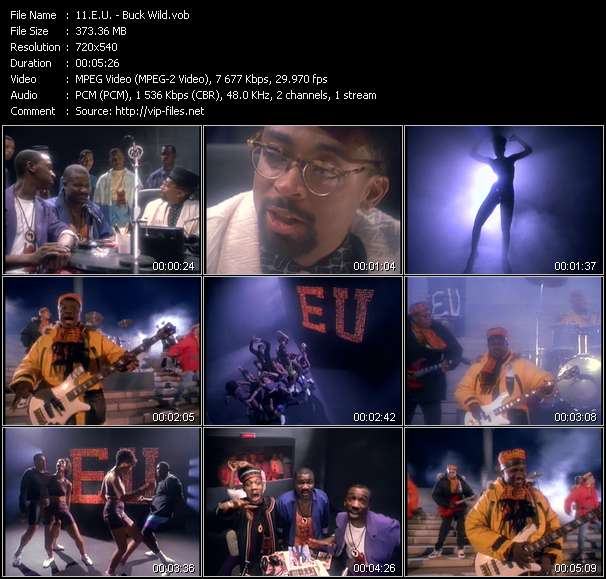 E.U. video ”Buck Wild” from dvd ”Telegenics Number 74B. Urban. May 1989”