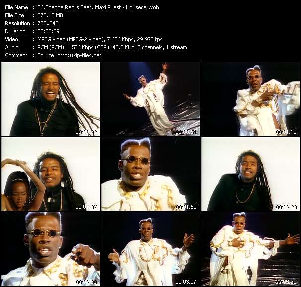 Shabba Ranks Feat. Maxi Priest video ”Housecall” from dvd ”Telegenics Number 103B. Urban. October 1991”