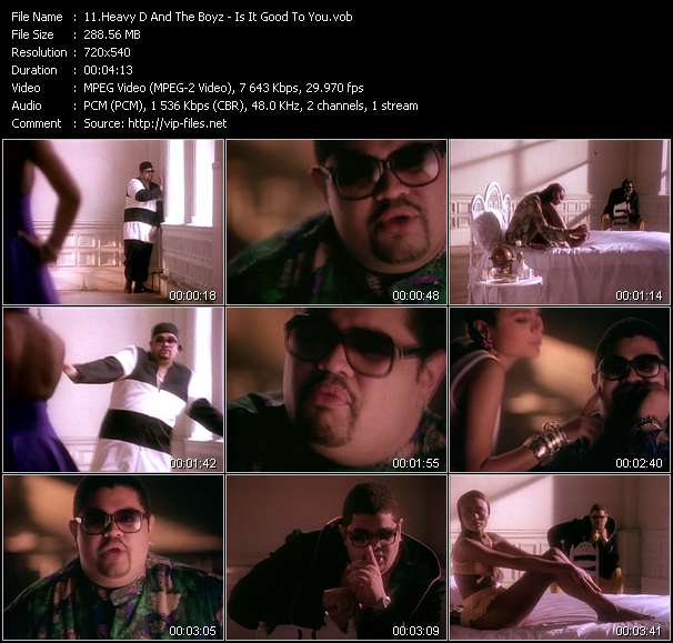 Heavy D And The Boyz video ”Is It Good To You” from dvd ”Telegenics Number 103B. Urban. October 1991”