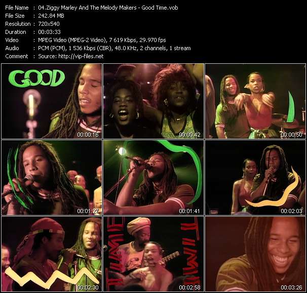 Ziggy Marley And The Melody Makers video ”Good Time” from dvd ”Telegenics Number 103C. Top 40 Pop. October 1991”