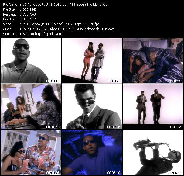 Tone Loc Feat. El DeBarge video ”All Through The Night” from dvd ”Telegenics Number 105B. Urban. December 1991”