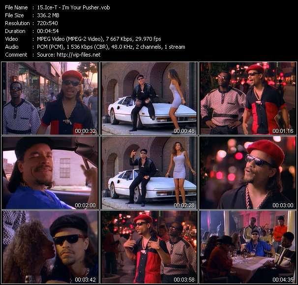 Ice-T video ”I'm Your Pusher” from dvd ”Telegenics Number 68B. Urban. November 1988”