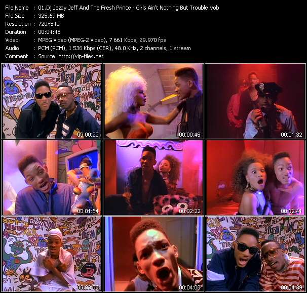 Dj Jazzy Jeff And The Fresh Prince video ”Girls Ain't Nothing But Trouble” from dvd ”Telegenics Number 69B. Urban. December 1988”