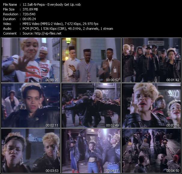 Salt-N-Pepa video ”Get Up Everybody” from dvd ”Telegenics Number 69B. Urban. December 1988”