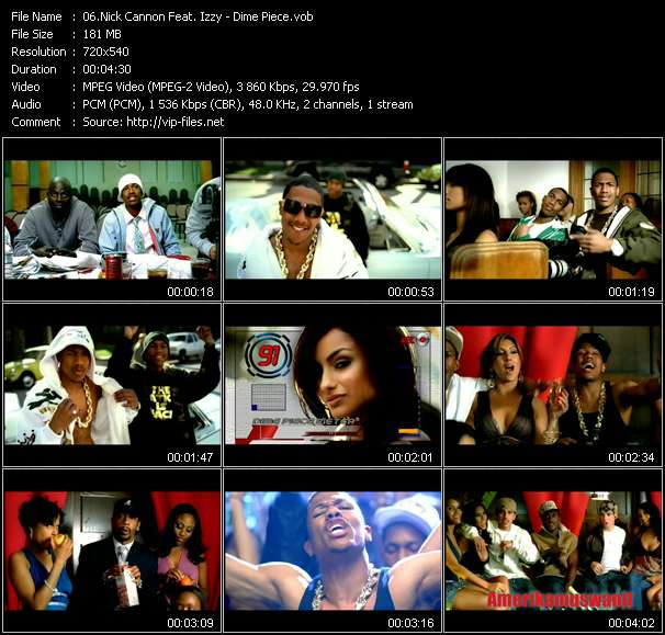 Nick Cannon Feat. Izzy video ”Dime Piece” from dvd ”Top Hits USA Video VH-41 April 2006”