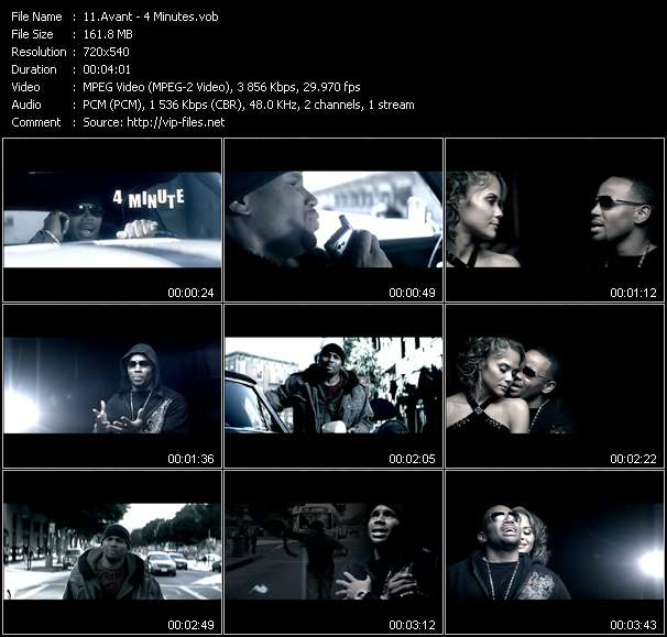 Avant video ”4 Minutes” from dvd ”Top Hits USA Video VH-41 April 2006”