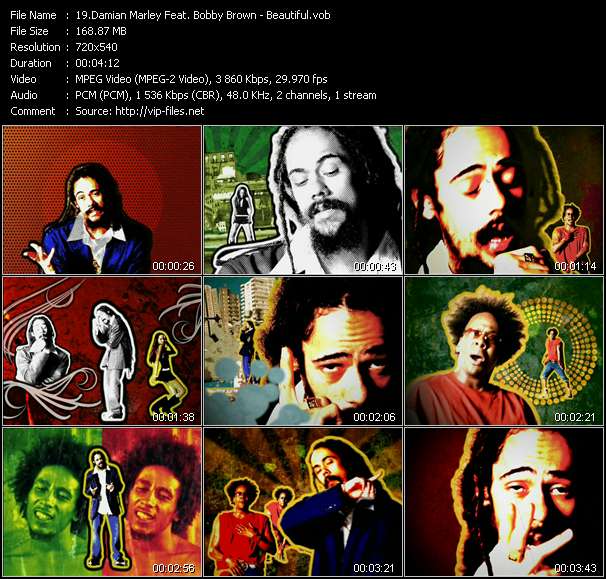 Damian Marley Feat. Bobby Brown video ”Beautiful” from dvd ”Top Hits USA Video VH-42 May 2006”