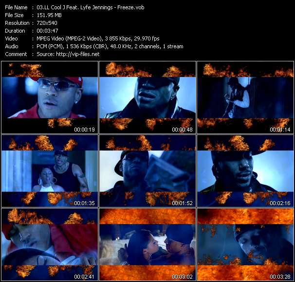 LL Cool J Feat. Lyfe Jennings video ”Freeze” from dvd ”Top Hits USA Video VH-44 July 2006”