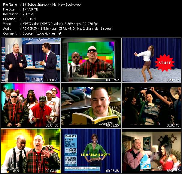 Bubba Sparxxx Feat. Ying Yang Twins And Mr. ColliPark video ”Ms. New Booty” from dvd ”Top Hits USA Video VH-45 August 2006”