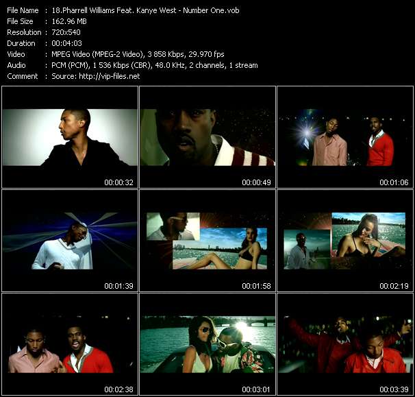 Pharrell Williams Feat. Kanye West video ”Number One” from dvd ”Top Hits USA Video VH-45 August 2006”