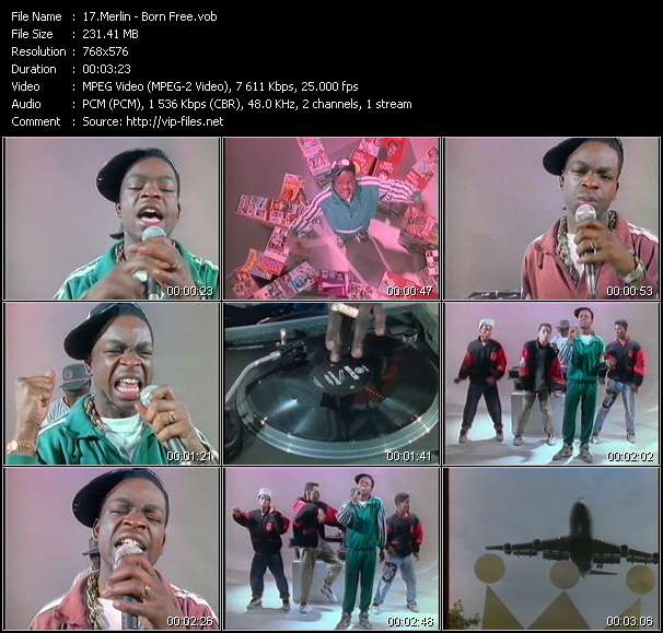 Merlin video ”Born Free” from dvd ”The Video Pool UK January 1989”