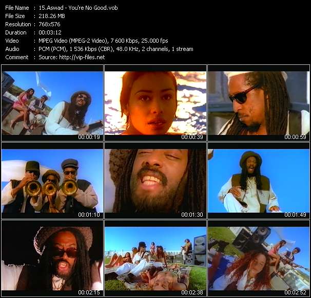 Aswad video ”You're No Good” from dvd ”The Video Pool UK February 1995”